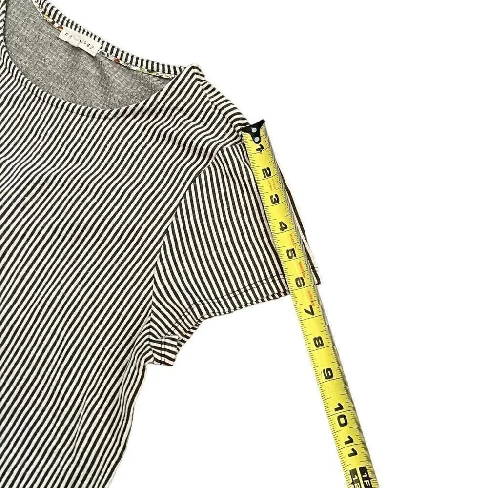 RETROLOGY Green & White Striped Short Sleeve Blouse Size L - Picture 5 of 6